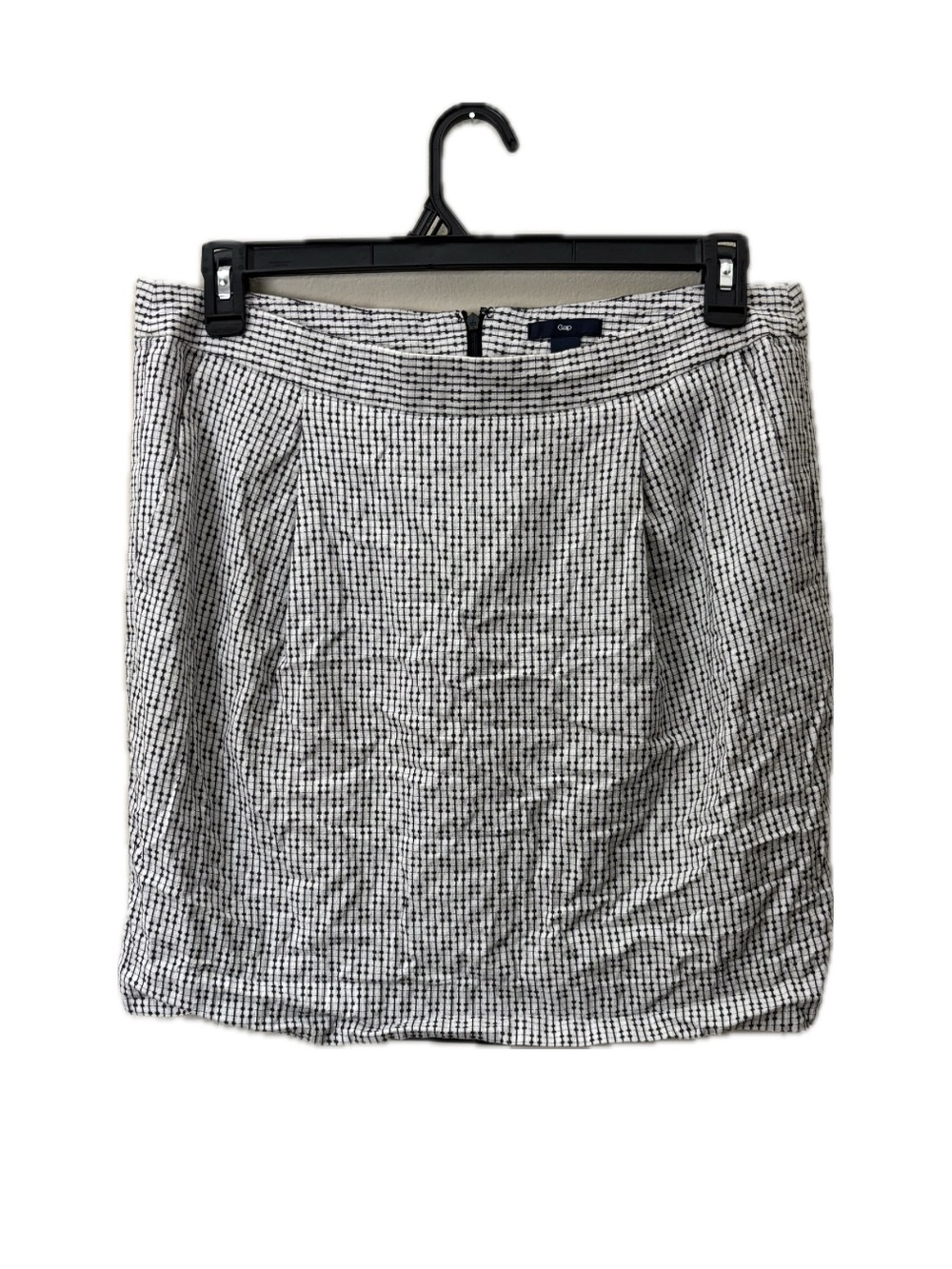 Gap Textured Mini Skirt Size 12 Black White Patterned Lined Career Casual